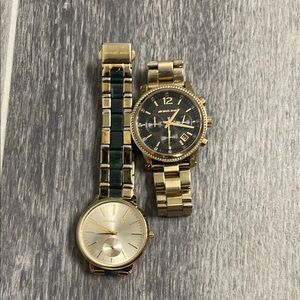 Michael Kors Gold and Black  Watches Set